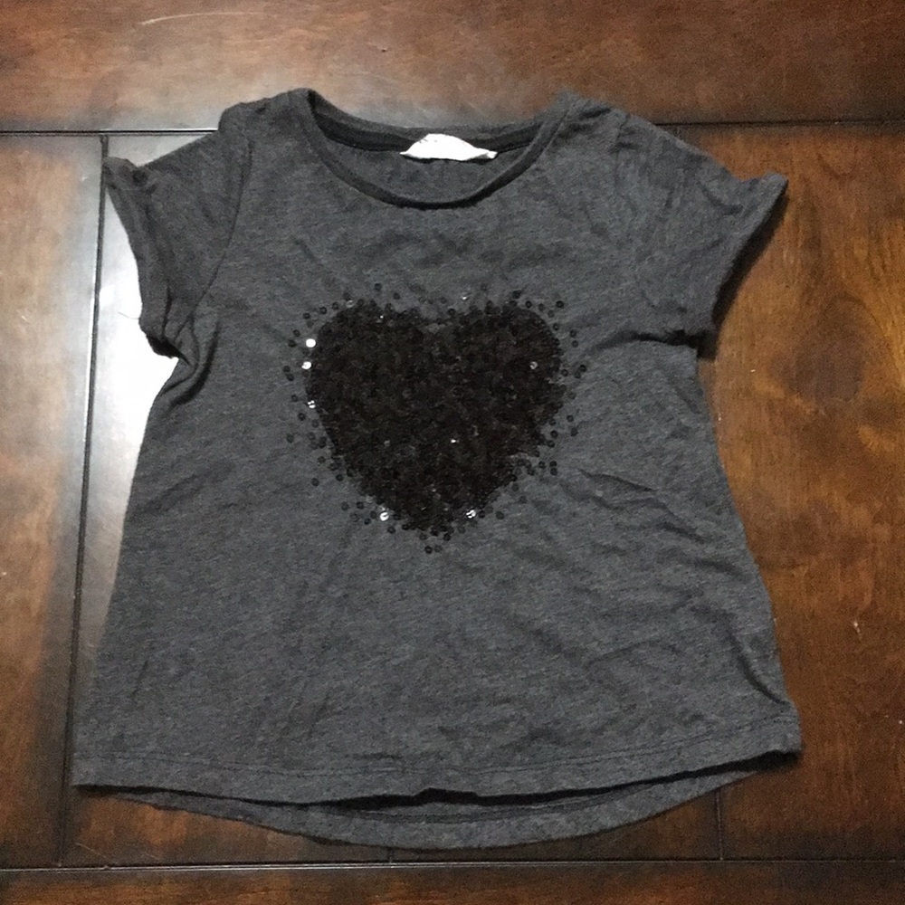 Black sequin heart top